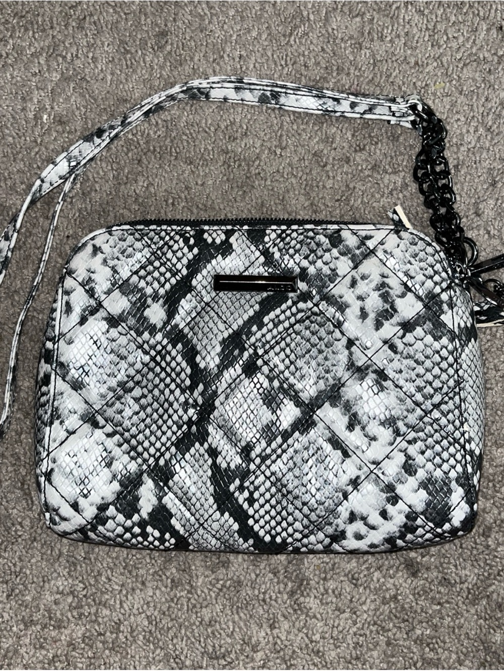 Aldo Snake-Print Crossbody Bag - Black & White